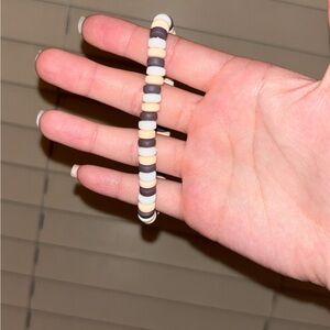 ✨SALE $5✨Handmade Brown, tan, white polymer bracelet🤍🤎